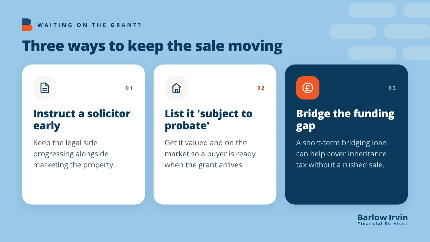 Three ways to keep a probate property sale moving while you wait for the grant